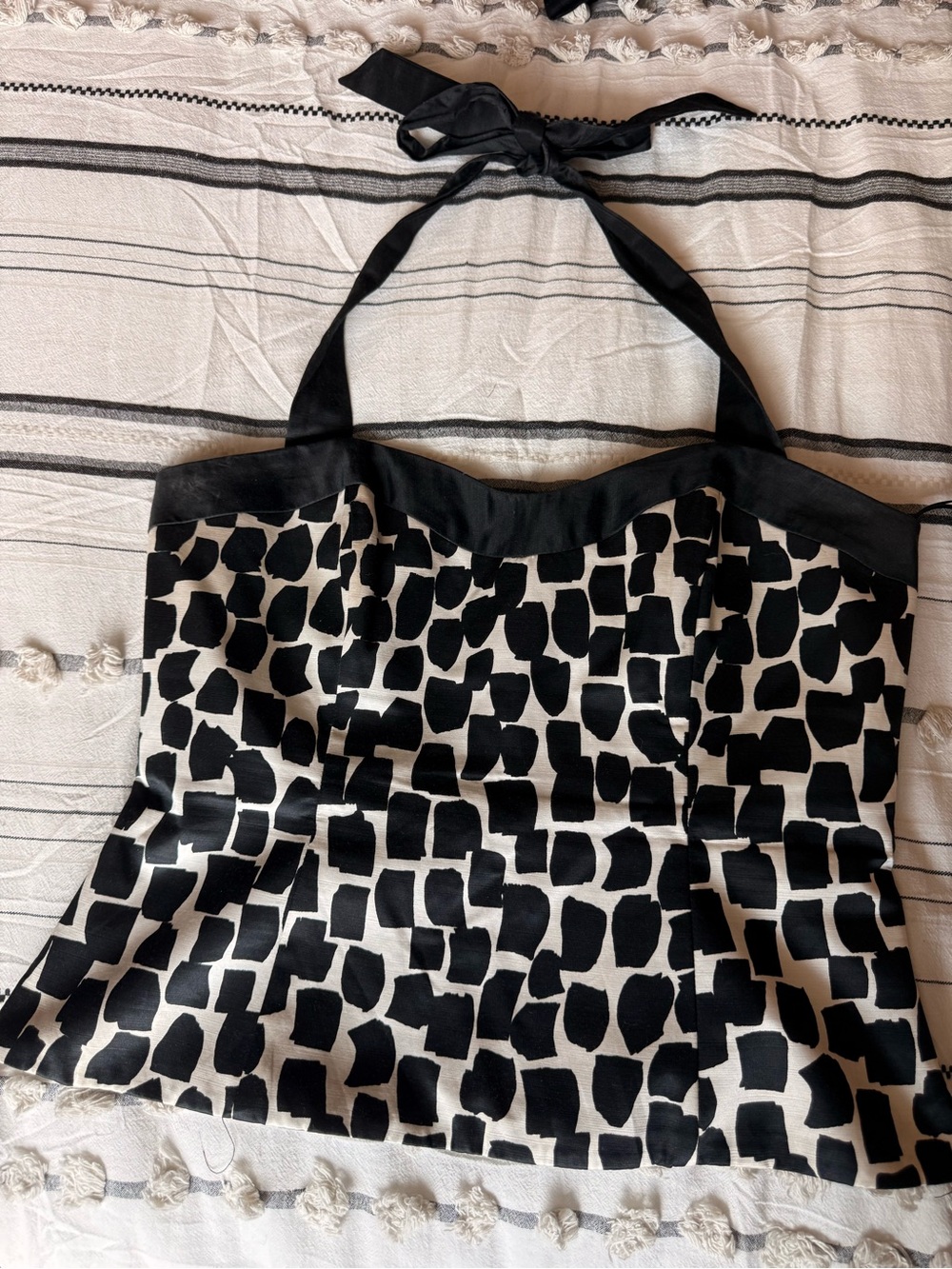 White House Black Market Black and White Halter Camisole